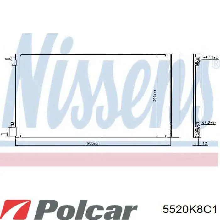 Радіатор кондиціонера 5520K8C1 Polcar