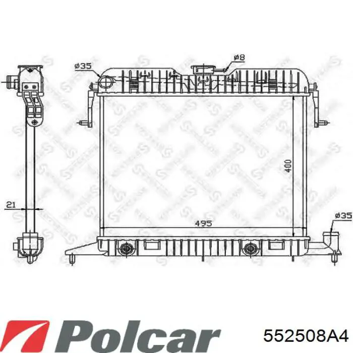 Радіатор 552508A4 Polcar