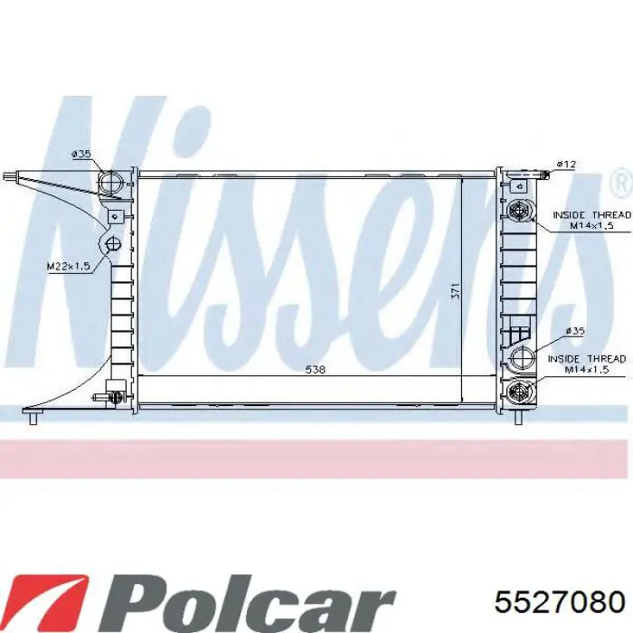 Радіатор охолодження двигуна 5527080 Polcar