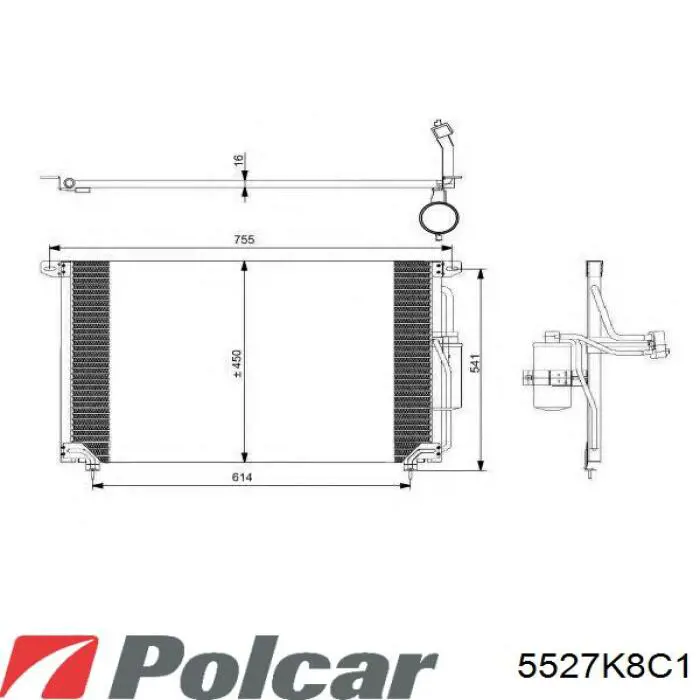 5527K8C1 Polcar радіатор кондиціонера