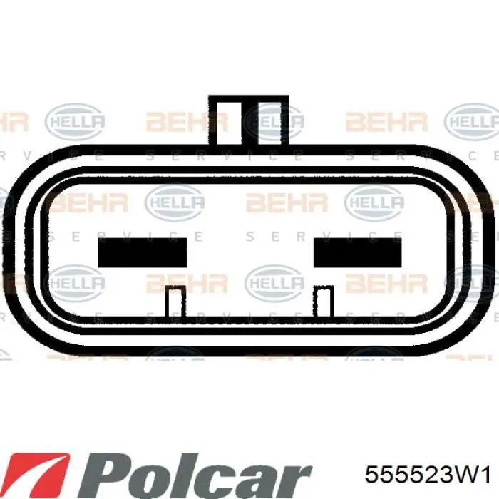 555523W1 Polcar електровентилятор охолодження в зборі (двигун + крильчатка)