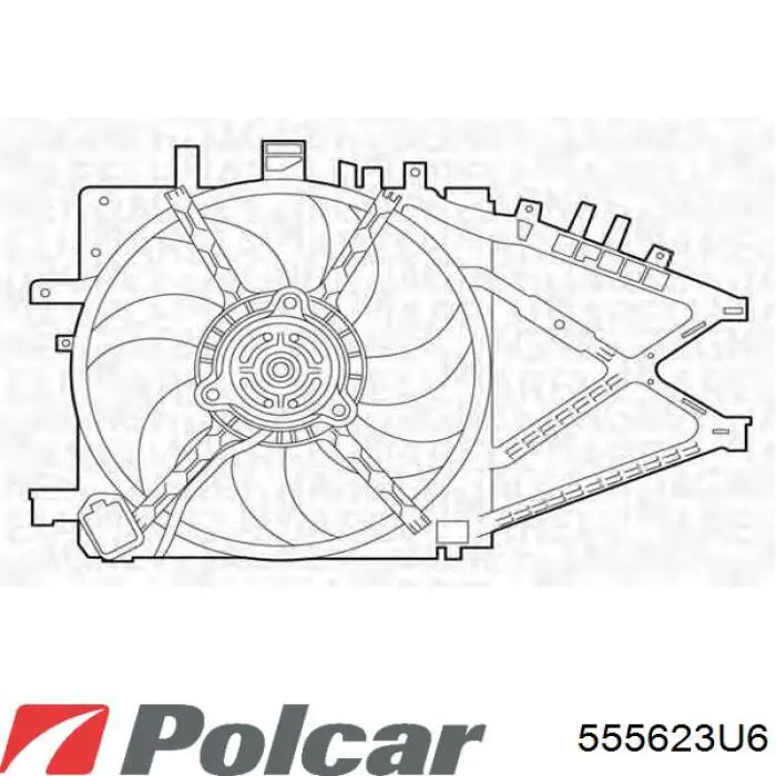 555623U6 Polcar електровентилятор охолодження в зборі (двигун + крильчатка)
