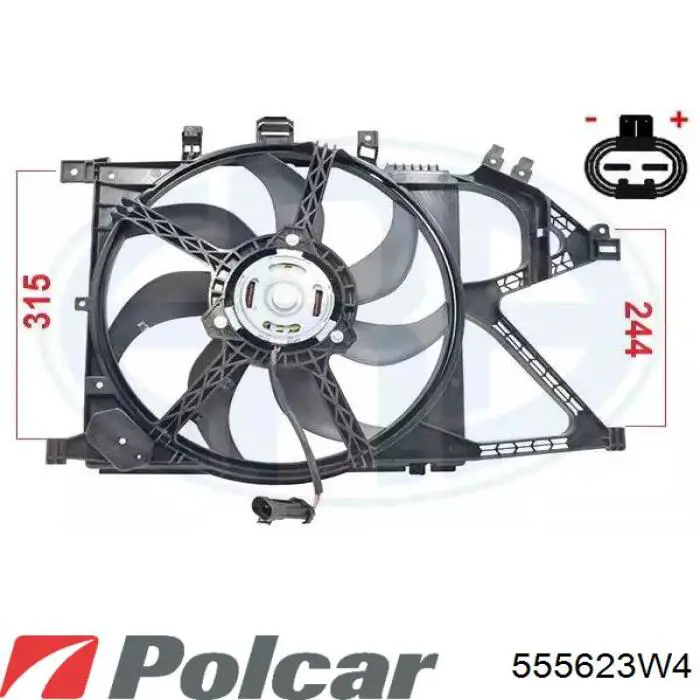 555623W4 Polcar Вентилятор системи охолодження правий