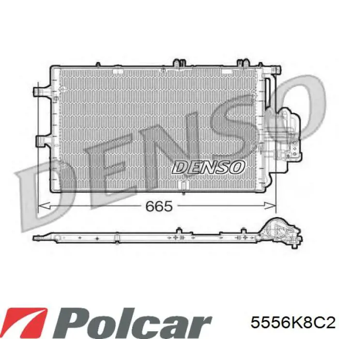 Радіатор кондиціонера 5556K8C2 Polcar