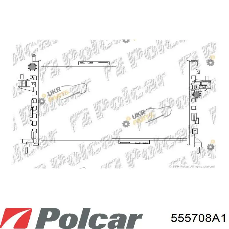 Радіатор основний Polcar 555708A1 ціна, від 46.60 USD