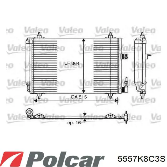 5557K8C3S Polcar радіатор кондиціонера
