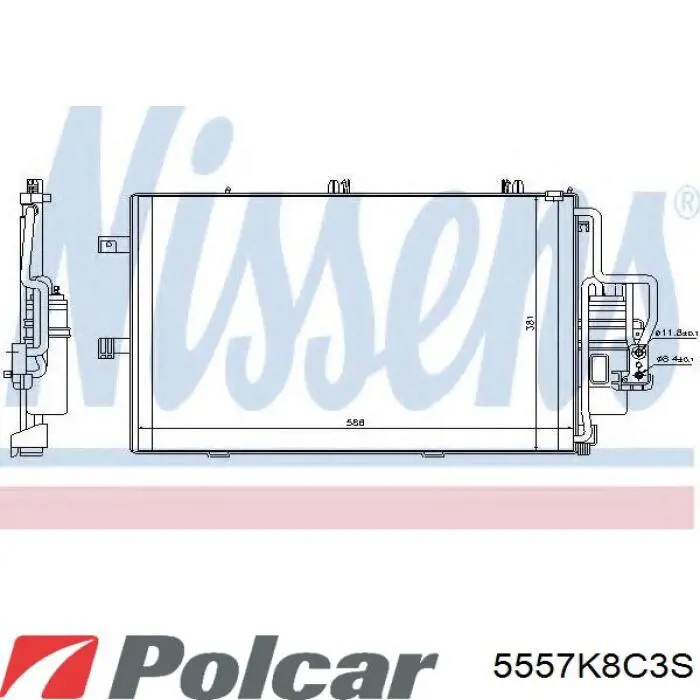 Радіатор кондиціонера 5557K8C3S Polcar