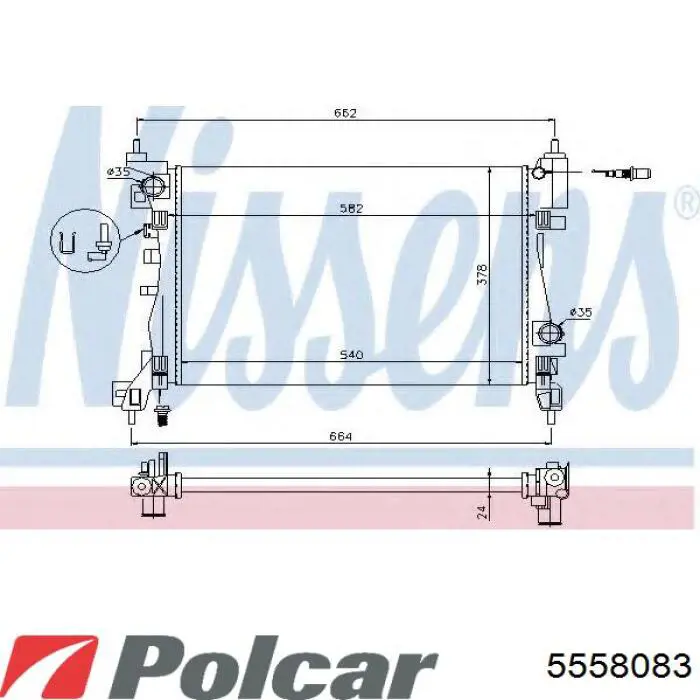 5558083 Polcar Радіатор охолодження двигуна