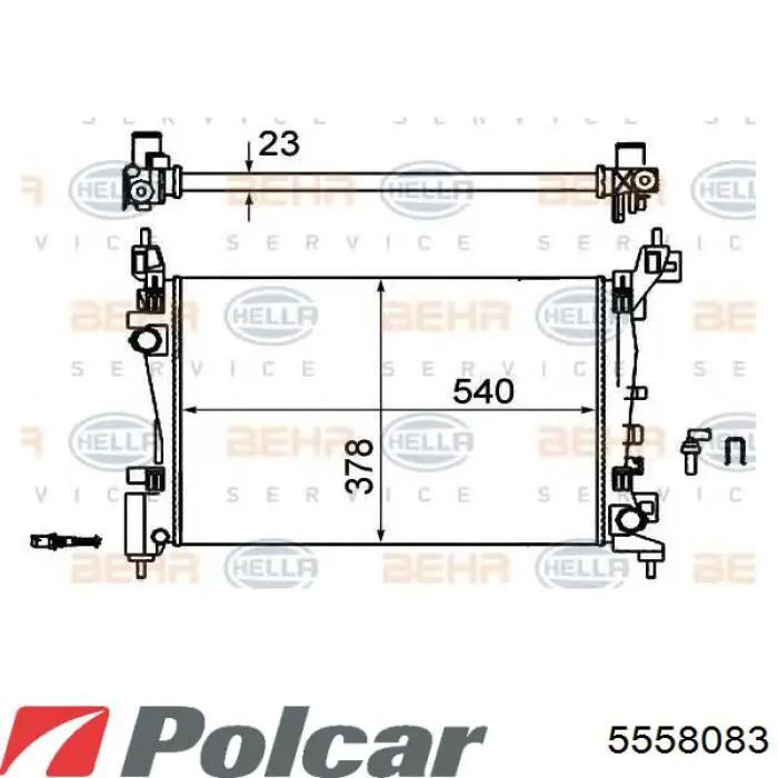 5558083 Polcar радіатор охолодження двигуна