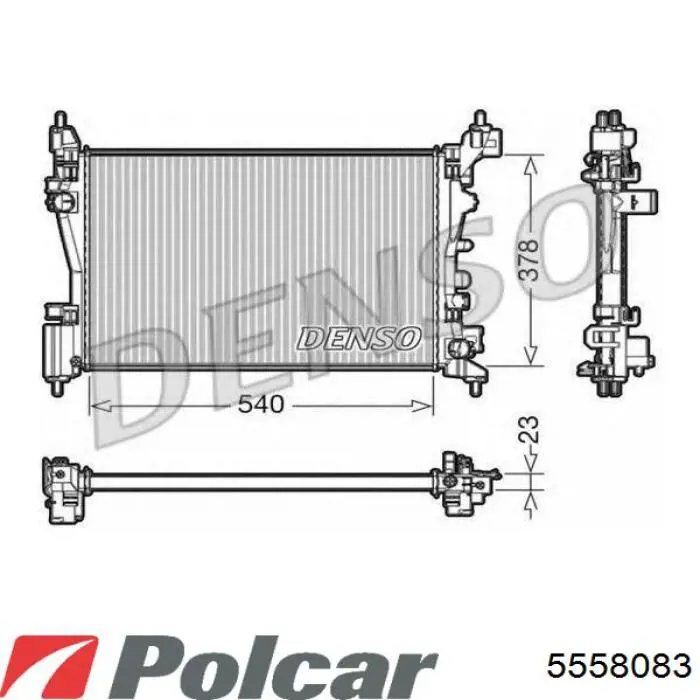 Радіатор основний Polcar 5558083 ціна, від 57.65 USD