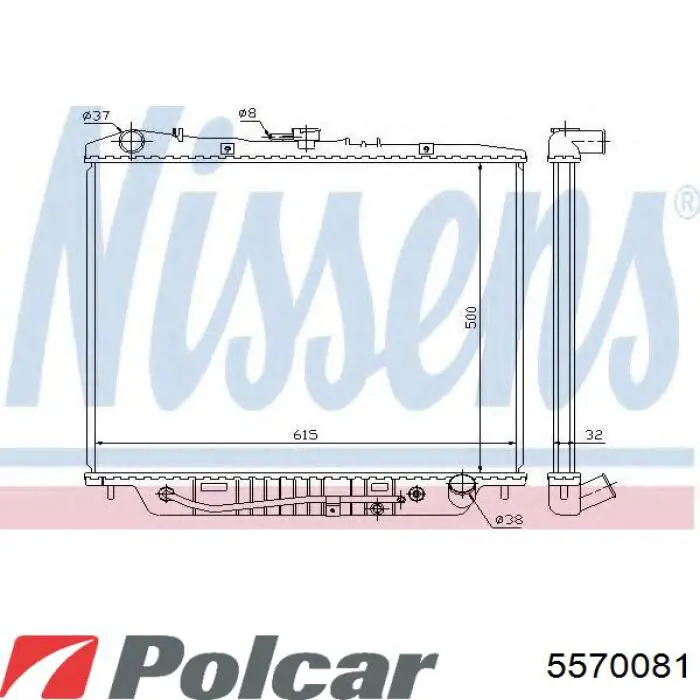 Купити 5570081 Polcar Радіатор двигуна