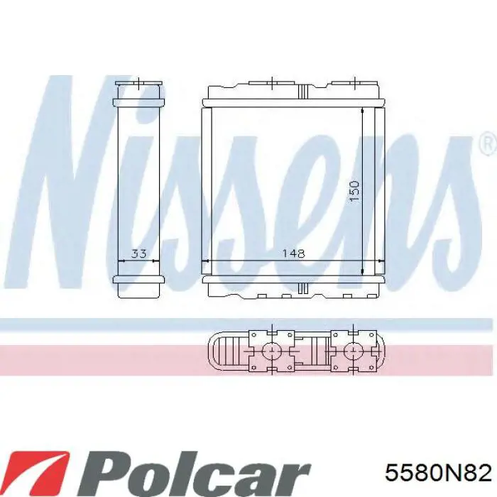 5580N82 Polcar Радіатор опалювача салону
