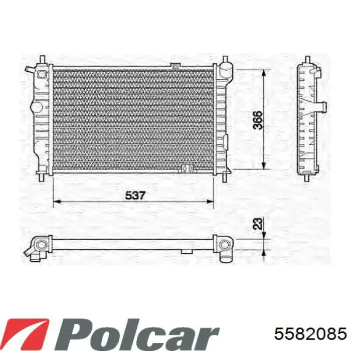 Радіатор охолодження двигуна 5582085 Polcar