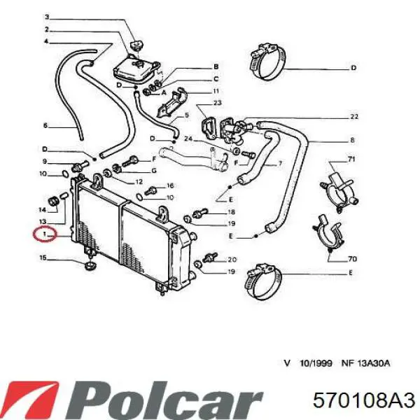 570108A3 Polcar радіатор охолодження двигуна