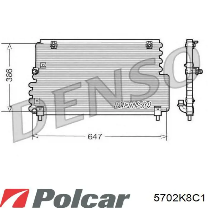 Радіатор кондиціонера 5702K8C1 Polcar