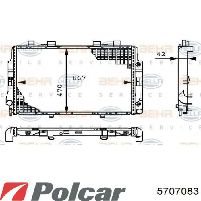 Радіатор 5707083 Polcar