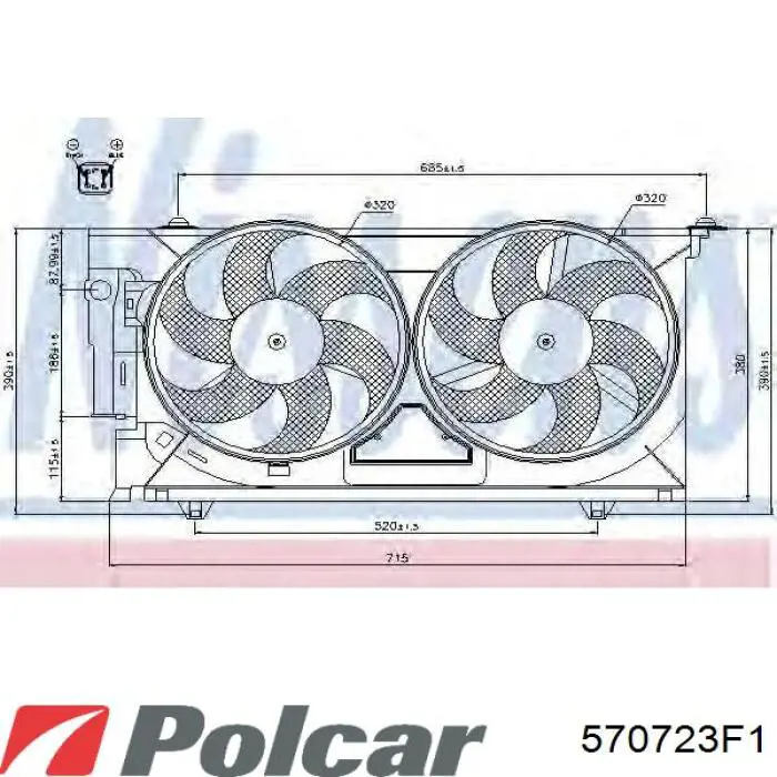 Купити 570723F1 Polcar Вентилятор/крильчатка радіатора охолодження