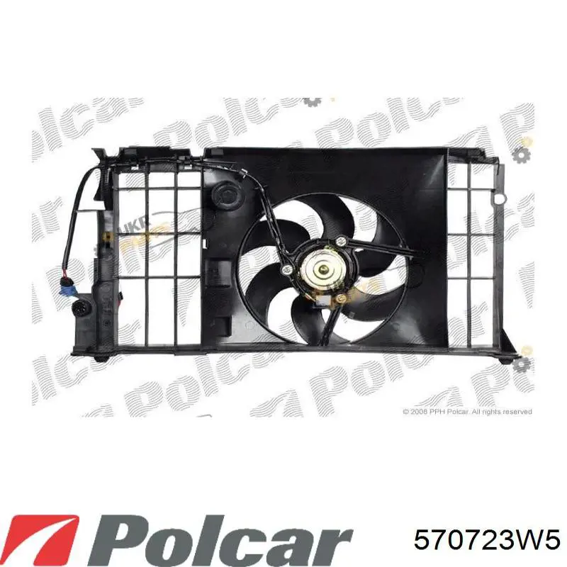 Купити 570723W5 Polcar Електровентилятор охолодження в зборі (двигун + крильчатка)