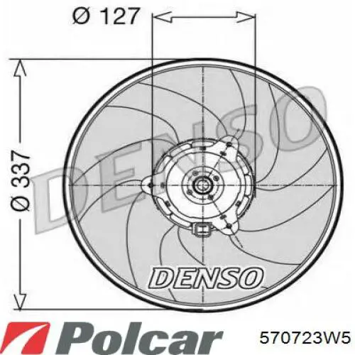 Вентилятор радіатора Polcar 570723W5 ціна, від 80.42 USD