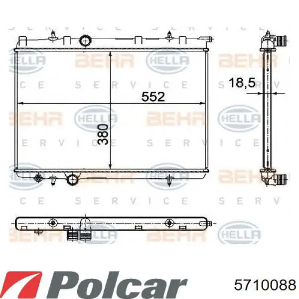 Радіатор 5710088 Polcar