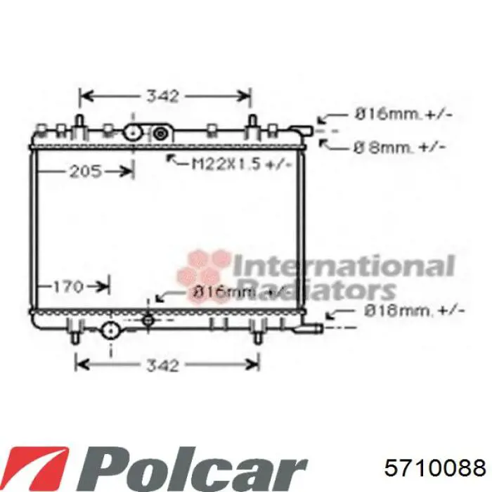Радіатор основний Polcar 5710088 ціна, від 51.23 USD