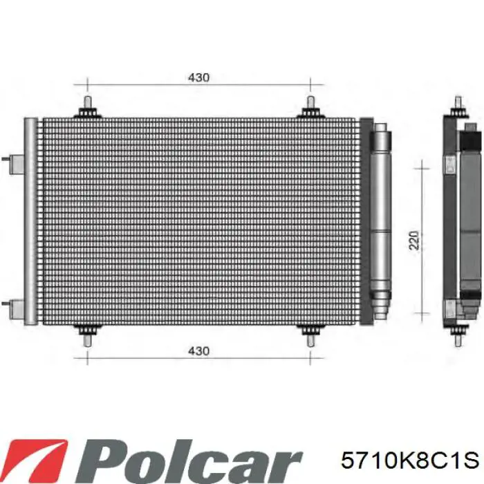 Радіатор кондиціонера 5710K8C1S Polcar