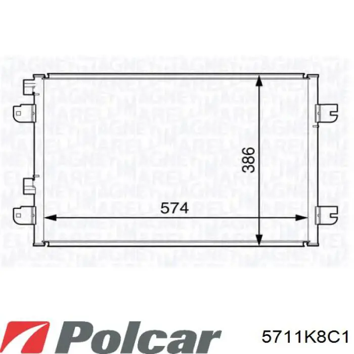 Купити 5711K8C1 Polcar Радіатор системи охолодження кондиціонера