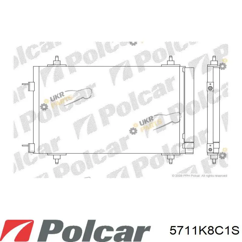 Конденсатор кондиціонера Polcar 5711K8C1S ціна, від 63.06 USD