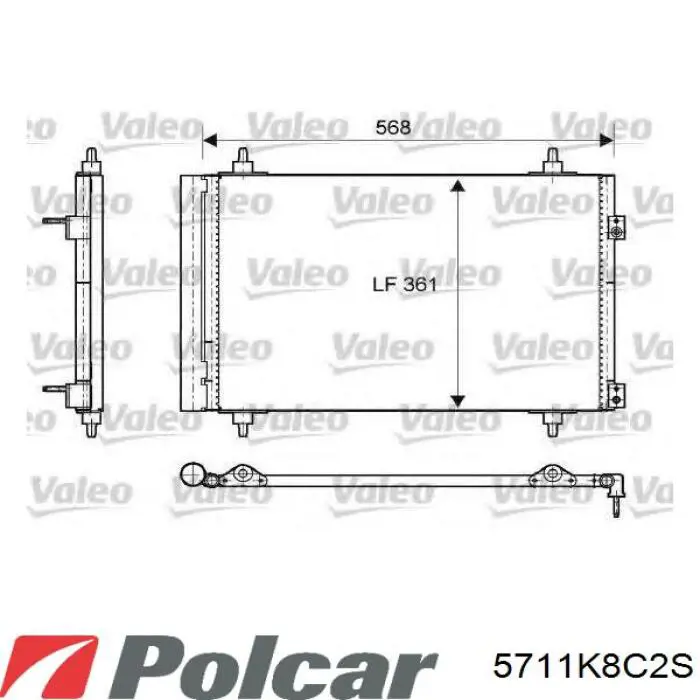 Купити 5711K8C2S Polcar Радіатор системи охолодження кондиціонера
