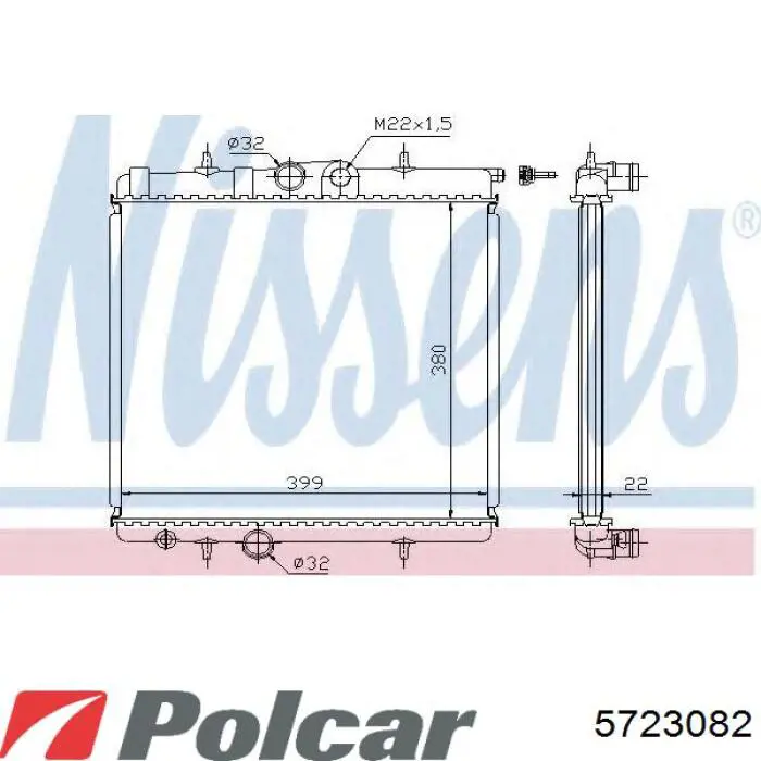 Купити 5723082 Polcar Радіатор двигуна