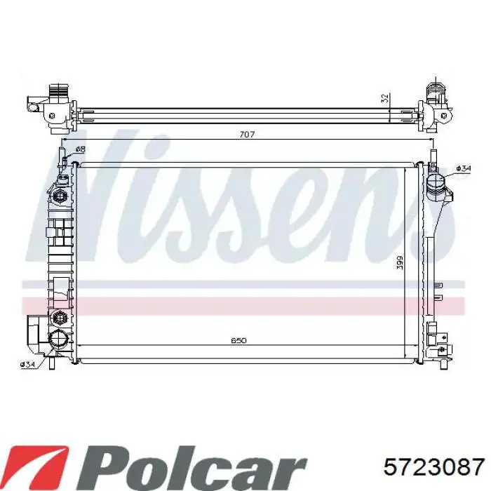 Купити 5723087 Polcar Радіатор двигуна