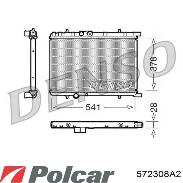 Радіатор основний Polcar 572308A2 ціна, від 34.86 USD