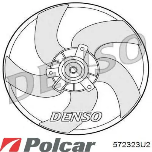 Купити 572323U2 Polcar Електровентилятор охолодження в зборі (двигун + крильчатка)