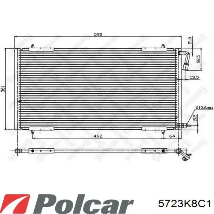 5723K8C1 Polcar радіатор кондиціонера