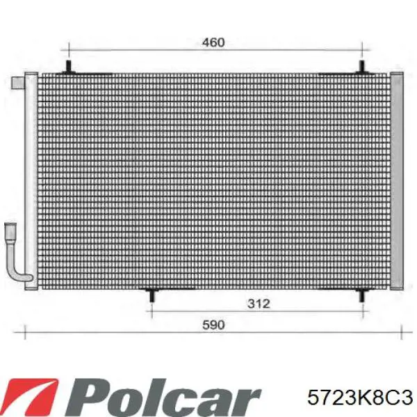 5723K8C3 Polcar радіатор кондиціонера