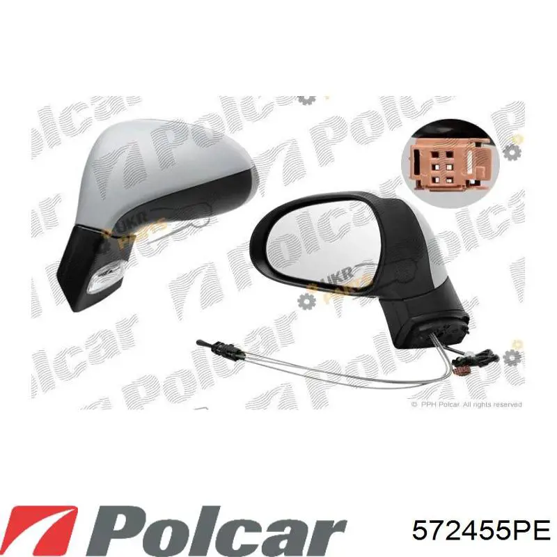 572455PE Polcar Праве дзеркало заднього виду