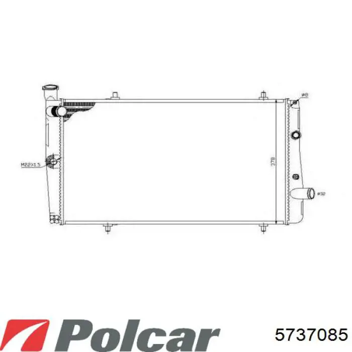 Радіатор охолодження двигуна 5737085 Polcar