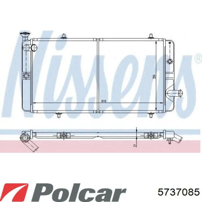 Купити 5737085 Polcar Радіатор двигуна