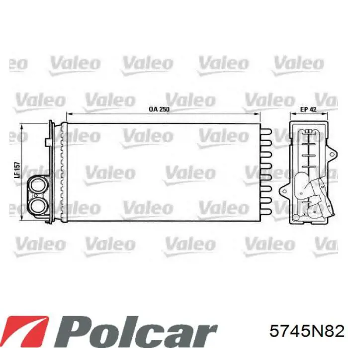 5745N82 Polcar Радіатор опалювача салону