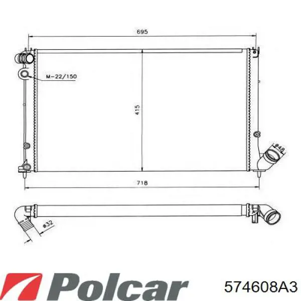Купити 574608A3 Polcar Радіатор двигуна