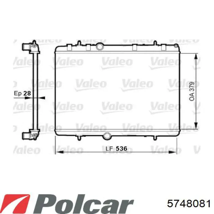 Радіатор основний Polcar 5748081 ціна, від 51.18 USD