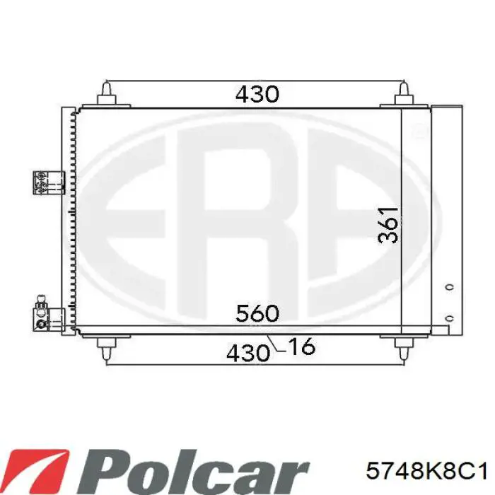5748K8C1 Polcar радіатор кондиціонера