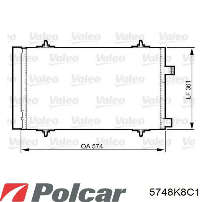 Конденсатор кондиціонера Polcar 5748K8C1 ціна, від 74.08 USD