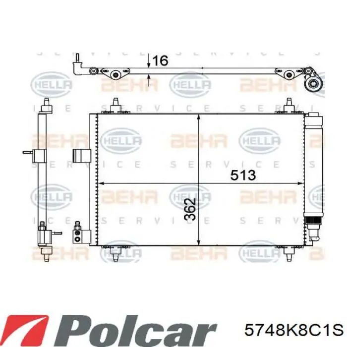 5748K8C1S Polcar радіатор кондиціонера