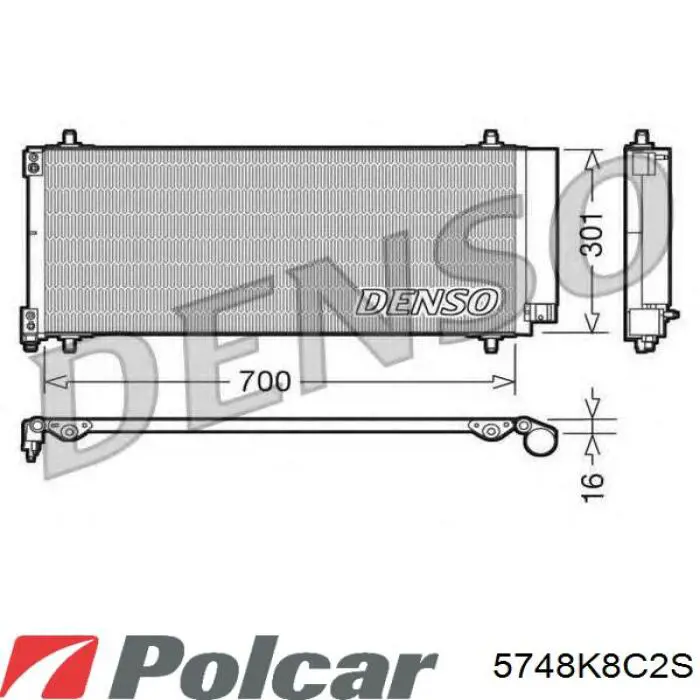 Радіатор охолодження кондиціонера Peugeot/Citroen 8762270A