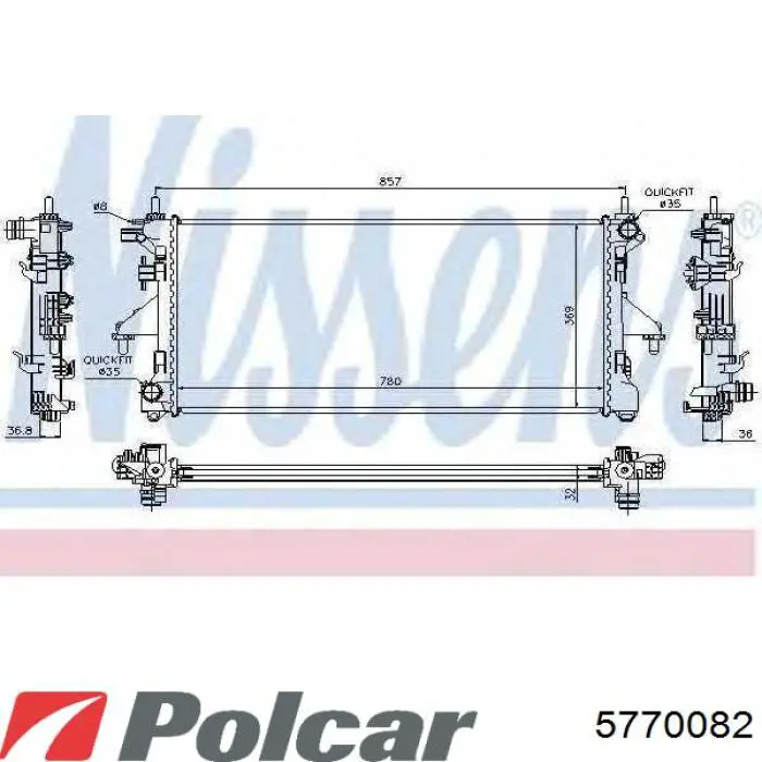 5770082 Polcar радіатор охолодження двигуна