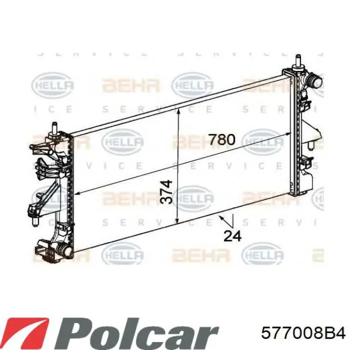 577008B4 Polcar Радіатор охолодження двигуна