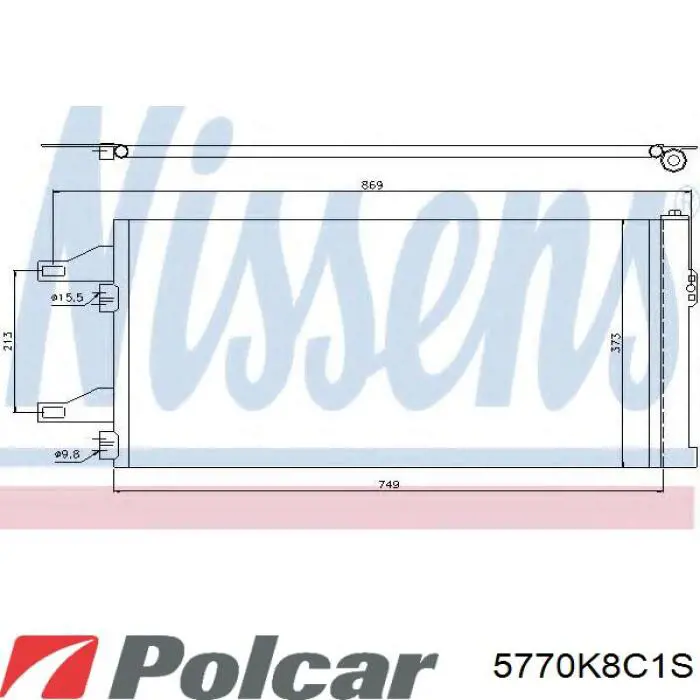 Радіатор кондиціонера 5770K8C1S Polcar