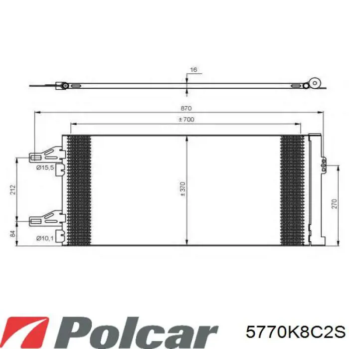 Радіатор кондиціонера 5770K8C2S Polcar