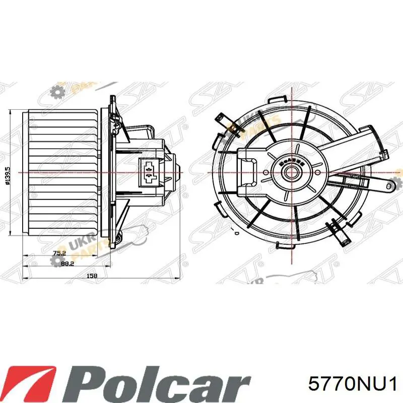 5770NU1 Polcar двигун вентилятора пічки (обігрівача салону)